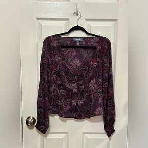 Paisley crop button down